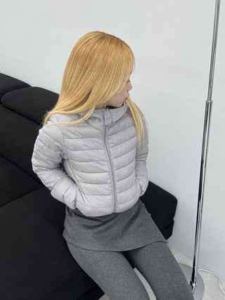 Athleisure Standing Neck Crop Lightweight Short Padded Jacket