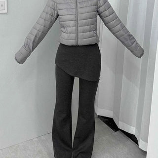 Athleisure Standing Neck Crop Lightweight Short Padded Jacket