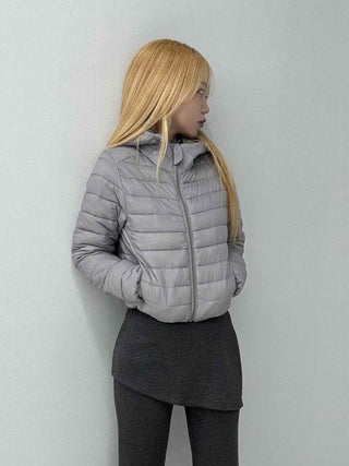 Athleisure Standing Neck Crop Lightweight Short Padded Jacket