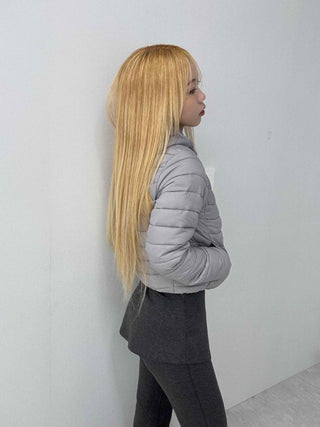 Athleisure Standing Neck Crop Lightweight Short Padded Jacket