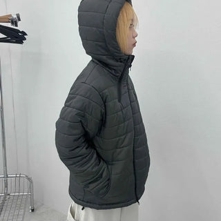 Daily Hooded Unique Zip-Up Quilted Lightweight Padded Jacket