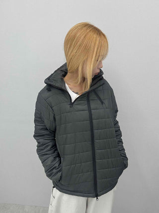 Daily Hooded Unique Zip-Up Quilted Lightweight Padded Jacket