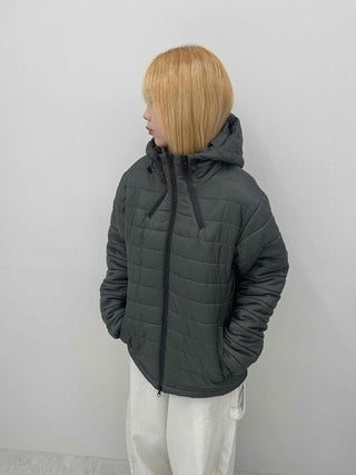 Daily Hooded Unique Zip-Up Quilted Lightweight Padded Jacket