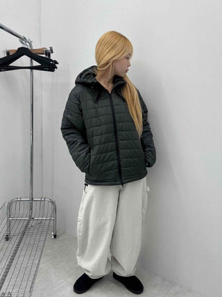 Daily Hooded Unique Zip-Up Quilted Lightweight Padded Jacket