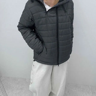 Daily Hooded Unique Zip-Up Quilted Lightweight Padded Jacket