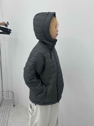 Daily Hooded Unique Zip-Up Quilted Lightweight Padded Jacket