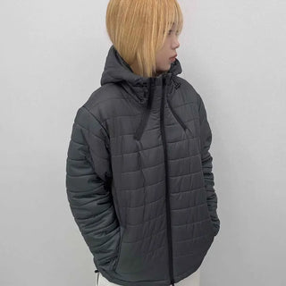 Daily Hooded Unique Zip-Up Quilted Lightweight Padded Jacket