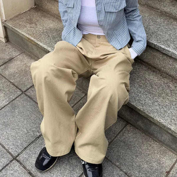 Lukle Cotton Wide Back Elastic Pants