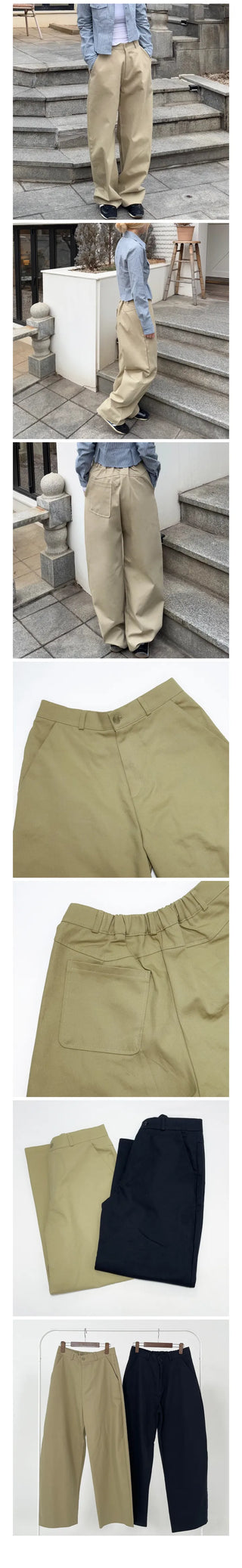 Lukle Cotton Wide Back Elastic Pants