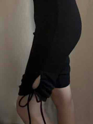 Ribbon String Slim Biker Training Shorts