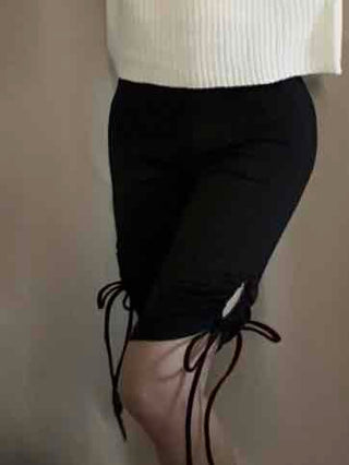 Ribbon String Slim Biker Training Shorts