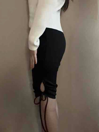 Ribbon String Slim Biker Training Shorts