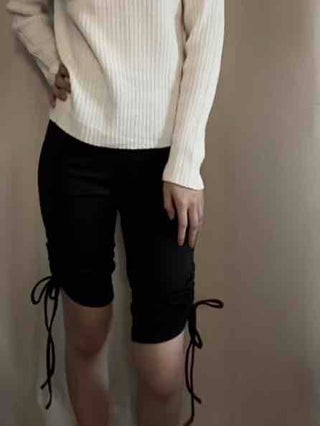 Ribbon String Slim Biker Training Shorts