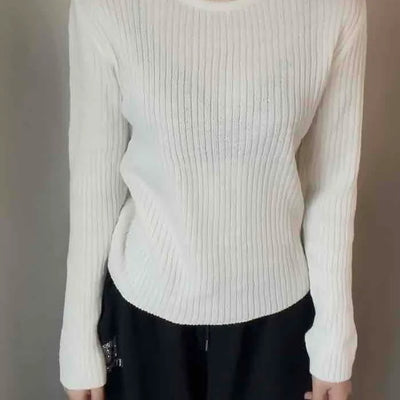 Daily Slim Fit Ribbed Round Neck Long Sleeve T-shirt