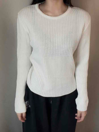 Daily Slim Fit Ribbed Round Neck Long Sleeve T-shirt