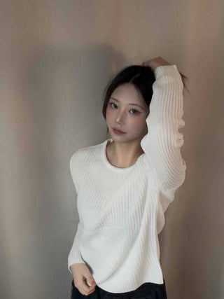 Daily Slim Fit Ribbed Round Neck Long Sleeve T-shirt