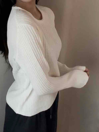Daily Slim Fit Ribbed Round Neck Long Sleeve T-shirt