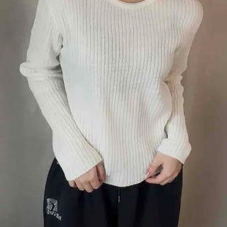 Daily Slim Fit Ribbed Round Neck Long Sleeve T-shirt