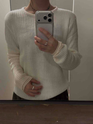 Daily Slim Fit Ribbed Round Neck Long Sleeve T-shirt