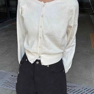 Minimal Cotton Slim Fit Button Cardigan
