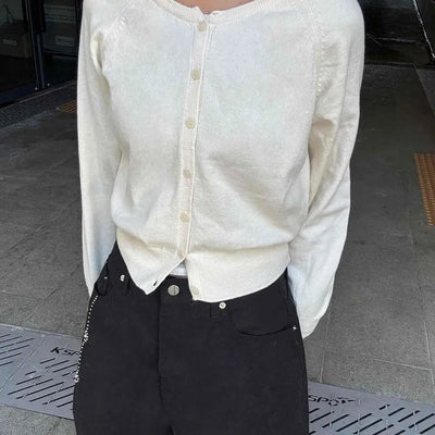 Minimal Cotton Slim Fit Button Cardigan