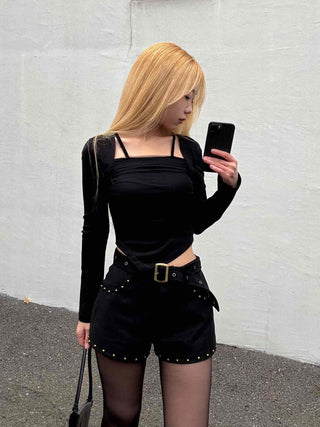 Asymmetrical Bolero Layered Crop T-shirt