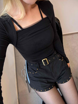Asymmetrical Bolero Layered Crop T-shirt