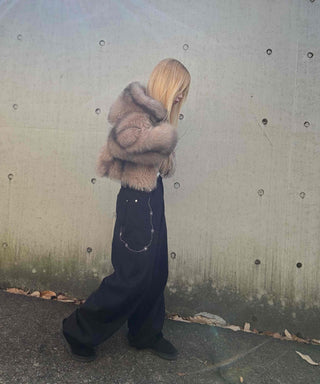 Luxury Voluminous Fur Zipper Hooded Cropped Jacket