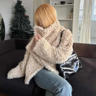 Big Collar Fuzzy Teddy Bear Loose Fit Fur Jacket