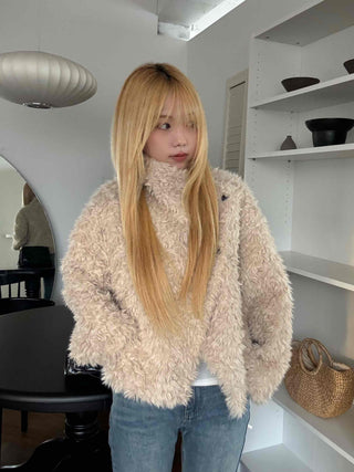 Big Collar Fuzzy Teddy Bear Loose Fit Fur Jacket