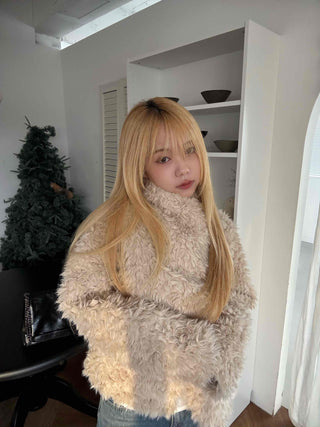 Big Collar Fuzzy Teddy Bear Loose Fit Fur Jacket