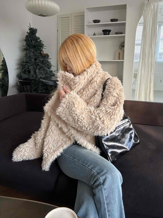 Big Collar Fuzzy Teddy Bear Loose Fit Fur Jacket