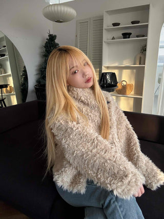 Big Collar Fuzzy Teddy Bear Loose Fit Fur Jacket