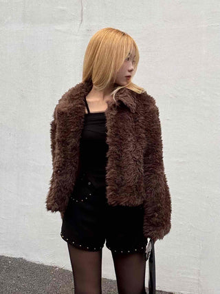 Buckle Belt Studded Suede Shorts