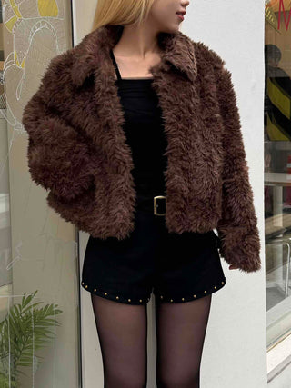 Buckle Belt Studded Suede Shorts