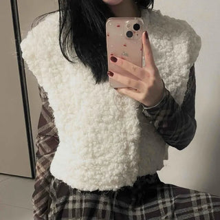 Soft Fleece V-Neck Slim Fit Knit Vest