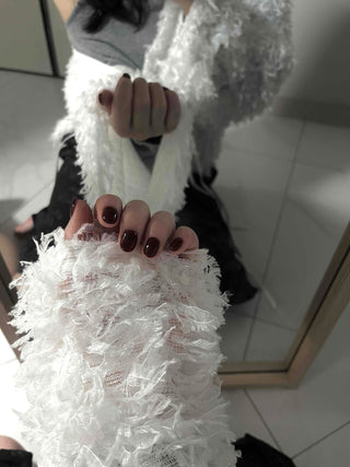 Airy Hair Shaggy Ribbon Tie Crop Cardigan