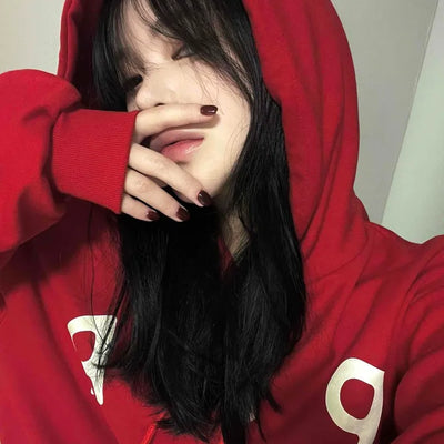 Lettering Typography Balloon Fit Drop Shoulder Hoodie