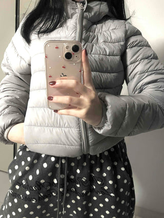 Minimal Slim Body Fit Zip-Up Short Lightweight Padded Jacket