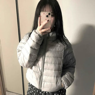 Minimal Slim Body Fit Zip-Up Short Lightweight Padded Jacket