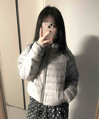 Minimal Slim Body Fit Zip-Up Short Lightweight Padded Jacket