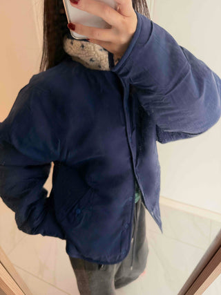 Cute Dot Pattern Fleece Reversible Quilted Short Padded Jumper