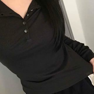Slim Body Fit Button Henley Neck Long Sleeve T-shirt