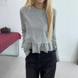 Ridge Frill Long Sleeve T-shirt