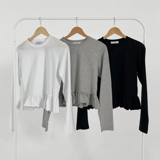 Ridge Frill Long Sleeve T-shirt