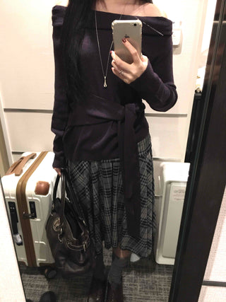 Vintage Hippie Check Flare Asymmetrical Midi Skirt