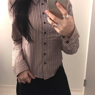 Vintage Pinstripe Short Shirt