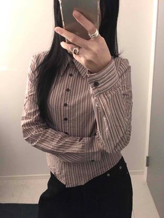 Vintage Pinstripe Short Shirt