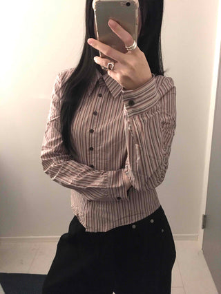 Vintage Pinstripe Short Shirt