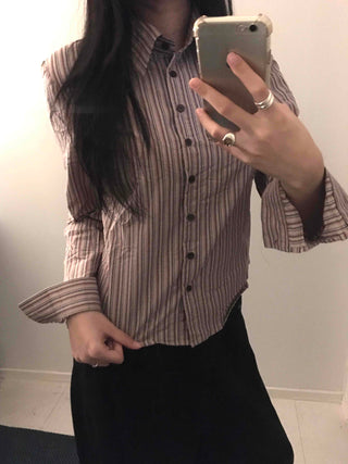 Vintage Pinstripe Short Shirt